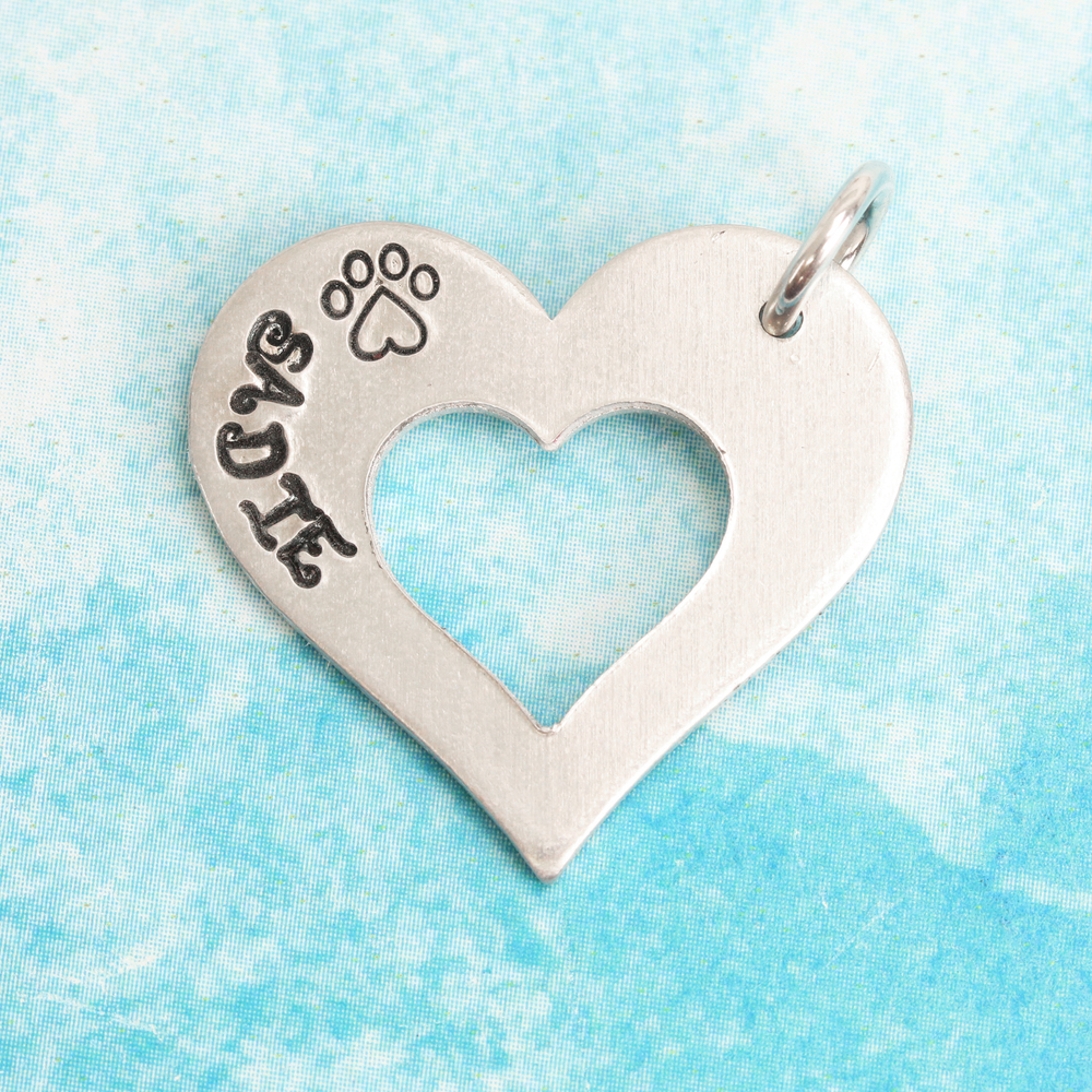Metal Stamping Blanks Aluminum Heart Washer with Center Heart, 25mm (1") OD x 13mm (.5") ID ,14g, Pack of 5